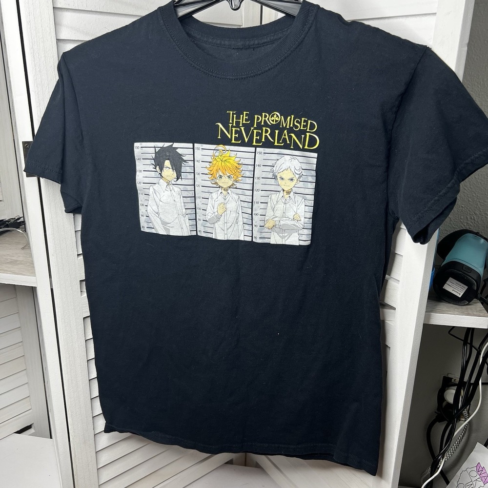 The‎ Promised Neverland Mugshot Anime T-Shirt Adult Size Medium Black